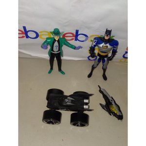 Vintage DC Batman,  Riddler, Helicopter and Batmobile car lot 4